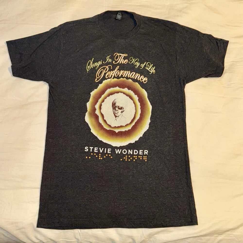 Stevie Wonder 2015 Songs in the Key of Life Performance Braille T Shirt Medium